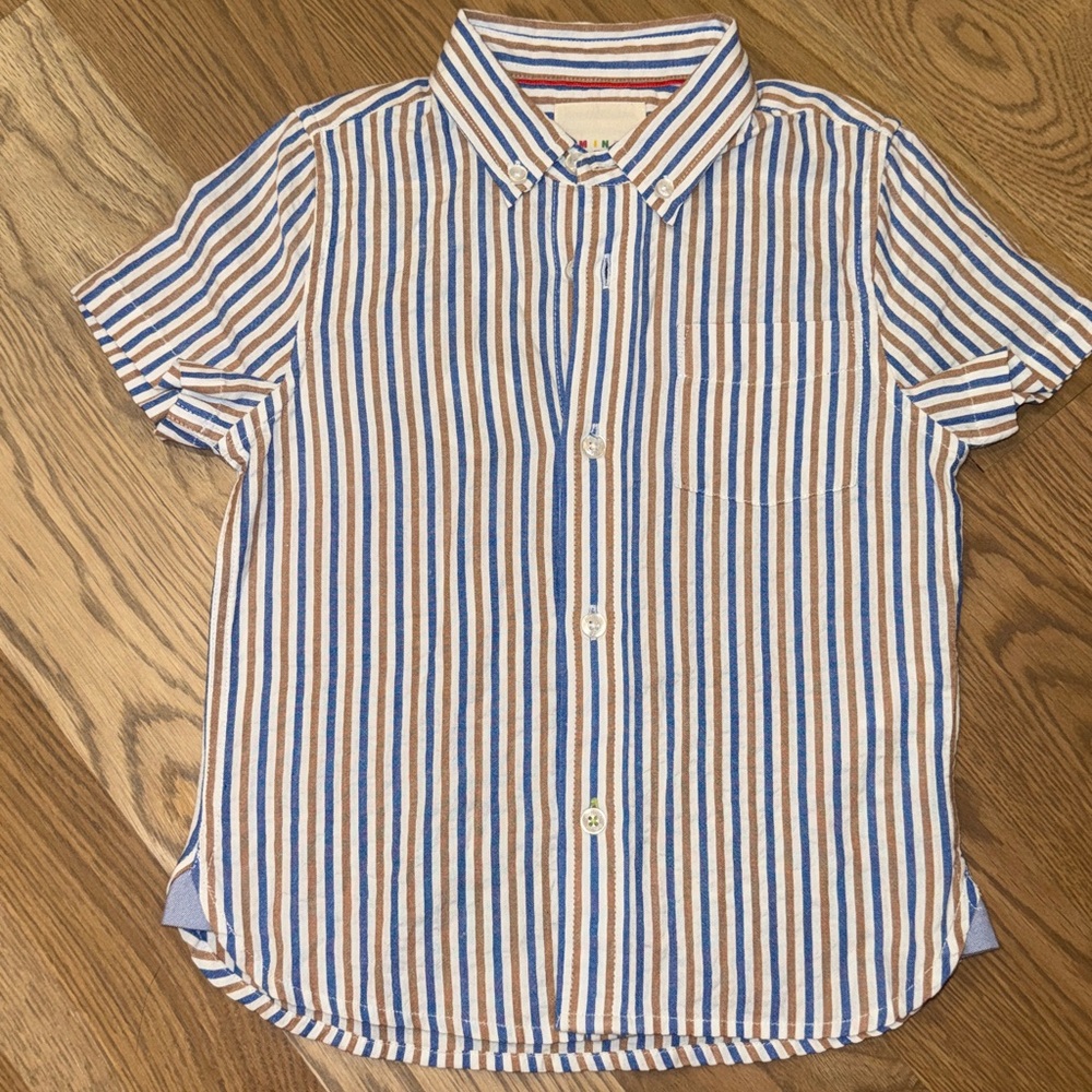 Mini Boden Striped Button Down Shirt NWT